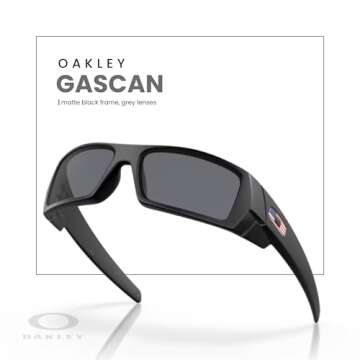 Oakley Gascan OO9014 Sunglasses Matte Black/USA Icon + BUNDLE Leash + BUNDLE with Designer iWear Care Kit