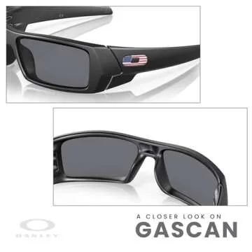 Oakley Gascan OO9014 Sunglasses Matte Black/USA Icon + BUNDLE Leash + BUNDLE with Designer iWear Care Kit