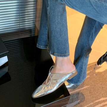 Women's Lace Up Flat Mules - Stylish & Comfortable Ballet Flats