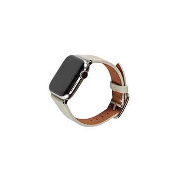 SONAMU New York Epsom Leather Band Compatible with Apple Watch 38mm to 49mm, Premium Leather Strap S...