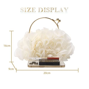 Lanpet Women Floral Clutch Purses Satin Flower Evening Bag Party Prom Handbags
