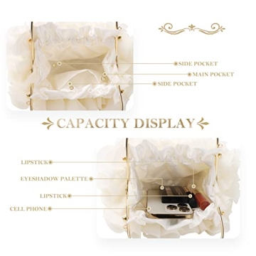 Lanpet Women Floral Clutch Purses Satin Flower Evening Bag Party Prom Handbags