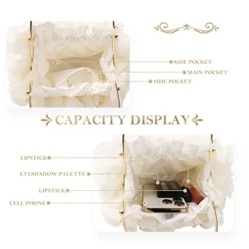 Lanpet Women Floral Clutch Purses Satin Flower Evening Bag Party Prom Handbags