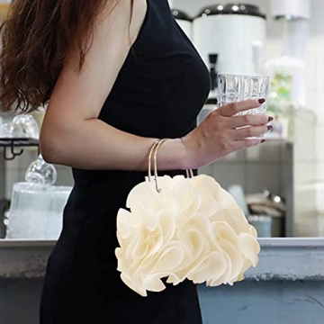 Lanpet Women Floral Clutch Purses Satin Flower Evening Bag Party Prom Handbags
