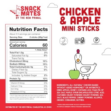 Healthy Snack Mates Chicken & Apple Sticks Gluten Free