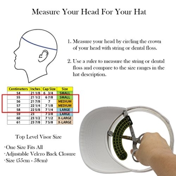 Top Level Sun Sports Visor Men Women - One Size Cap Hat,WHT