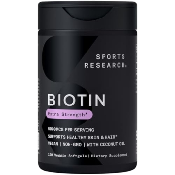 Sports Research Vegan Biotin 5000mcg - Extra Strength for Beauty Essentials