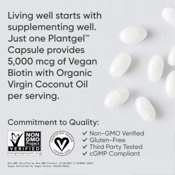 Sports Research Vegan Biotin 5000mcg - Extra Strength for Beauty Essentials