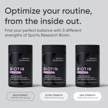 Sports Research Vegan Biotin 5000mcg - Extra Strength for Beauty Essentials