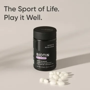 Sports Research Vegan Biotin 5000mcg - Extra Strength for Beauty Essentials