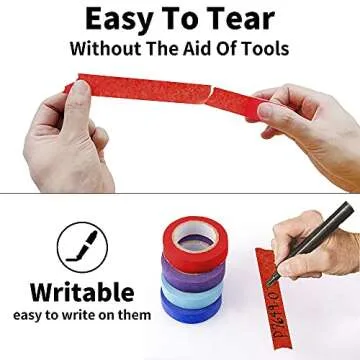 CHIYUNS Colored Masking Tape 8 Rolls, 1 inch Wide x 14 Yards Long, Craft Color Painters Colorful Art Rainbow Labeling Tapes Marking Tape for Kids Crafts Moving Classroom, 8 Colors