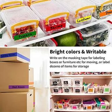 CHIYUNS Colored Masking Tape 8 Rolls, 1 inch Wide x 14 Yards Long, Craft Color Painters Colorful Art Rainbow Labeling Tapes Marking Tape for Kids Crafts Moving Classroom, 8 Colors