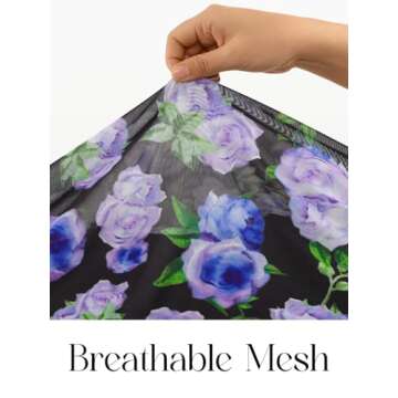 MEROKEETY Women's Summer Floral Square Neck Dress Sleeveless Ruffle Hem Mesh Cocktail Party Midi Dress, BlackBlue, X-Large