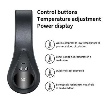 Portable Neck Warmer, Rechargeable Hand Warmers, Electric Neck Heater Heated Scarf Neck Wrap with Leather Surface, 36-58℃ Adjustable, Fast Heating Pad for Women Kids Christmas Gifts