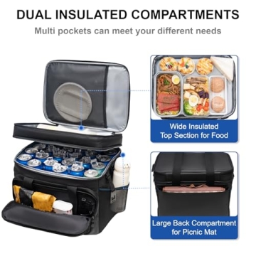 EVERFUN Large Soft Cooler Bag - Leak-Proof & Insulated