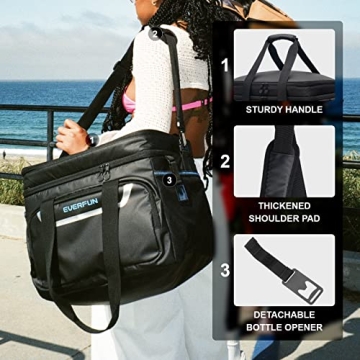 EVERFUN Large Soft Cooler Bag - Leak-Proof & Insulated