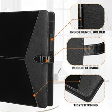 Toplive Professional Padfolio - Stylish 3 Ring Binder