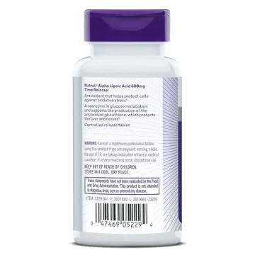 Natrol Alpha Lipoic Acid 600 mg, Dietary Supplement for General Wellness, 45 Tablets, 45 Day Supply