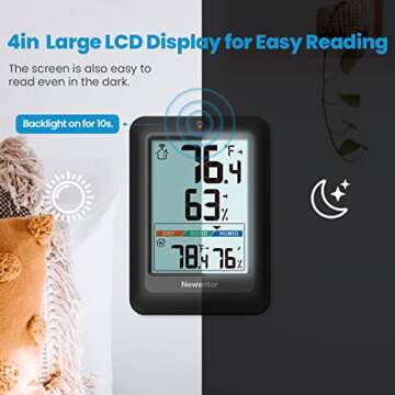 Newentor Wireless Indoor Outdoor Thermometer - Accurate & Easy Setup