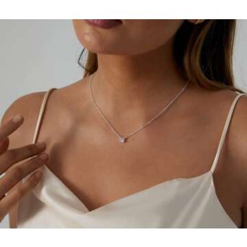 Kyerlyn CZ Pendant Necklace for Women - Dainty Silver-Plated Jewelry