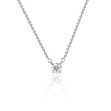 Kyerlyn CZ Pendant Necklace for Women - Dainty Silver-Plated Jewelry