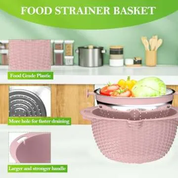 Versatile 4-1 Kitchen Strainer Bowl Set - Gift for Home Chefs
