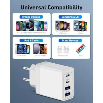 USINFLY 40W European Travel Plug Adapter - Fast Charging