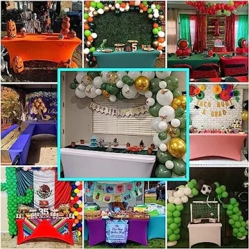 Black Spandex Table Covers for Events - 2 Pack 6FT