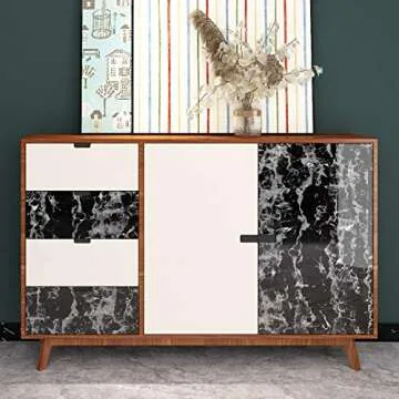 Livelynine Waterproof Black Marble Contact Paper for Kitchen