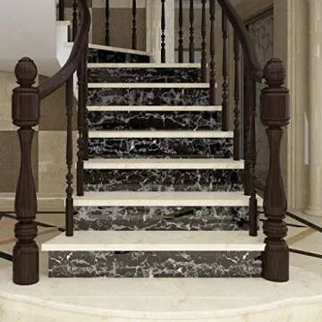 Livelynine Waterproof Black Marble Contact Paper for Kitchen