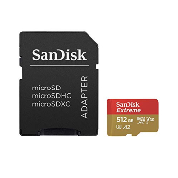 SanDisk 512GB Extreme microSDXC Memory Card for 4K Videos