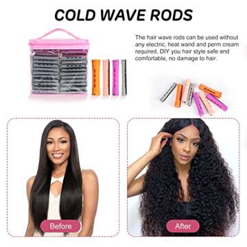 80 Pieces Hair Perm Rods Short Cold Wave Rods Plastic Perming Rods Hair Curling Rollers Curlers with Tail Comb & HairClips for Hairdressing Styling(Orange,Beige,Gray,Purple,4 Sizes)