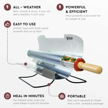 GOSUN Sport Solar Oven - Fast & Compact Camping Cooker