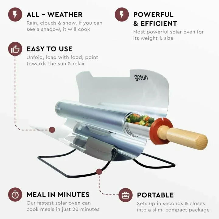 GOSUN Sport Solar Oven - Fast & Compact Camping Cooker