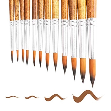 FENORKEY 12pcs Watercolor Brushes for Artists and Beginners
