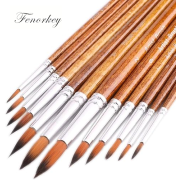 FENORKEY 12pcs Watercolor Brushes for Artists and Beginners