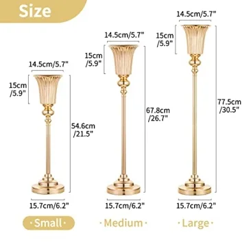 Nupito 21.5" Gold Trumpet Vases for Weddings & Events