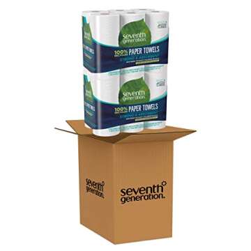 Seventh Generation Paper Towels, 100% Recycled Paper, 2-Ply, 6 Roll, 6 Count (Pack of 2)