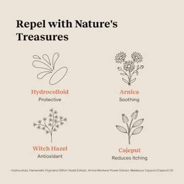 Kinfield Bug Bite Remedy Relief Patches - Hydrocolloid Skin Soothers Against Itch and Irritation - Cruelty, and Paraben Free - Vegan After Bite Treatment - 30 x Patches