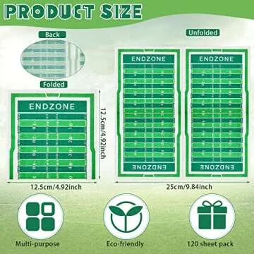 100 Pieces Football Theme Napkins Football Shape Paper Napkins Square Football Field Napkin Paper Fo...
