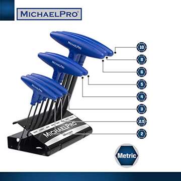 MichaelPro MP001042 8-Piece T-Handle Ball End Allen Wrench Set, Hex Keys Set with Convenient Storage...