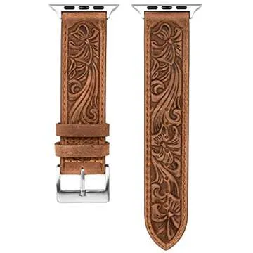 Falandi for Apple Watch Band Leather 42mm 41mm 40mm, Western Retro Leather Classical Replacement Smart Watch Band for iWatch Men Women Series 10 9 8 7 SE 6 5 (Retro Brown, 42/41/40mm)