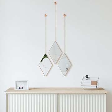 Umbra Dima Mirrors, Trio of Decorative Mirrors for Wall Decor, Apartment Décor/Wall Art, Copper, 28...