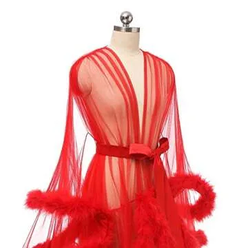 Tulle Feather Robes for Women - Elegant & Customizable