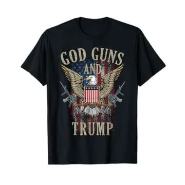 God Guns And Trump 2nd Amendment Flag AR15 American Flag T-Shirt