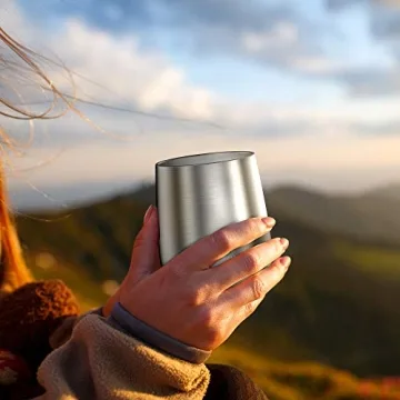 THILY Stemless Wine Glasses with Lid & Straw Set