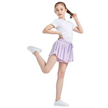 Flowy Shorts Girls Gym Yoga Athletic Workout Running Teen Cheer Dance Women Cute Tennis Skirts High Waisted Preppy Trendy Clothes Summer(Light Blue Green Lavender,Xs)