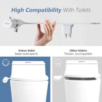 Veken Ultra-Slim Bidet - Non-Electric Dual Nozzle Attachment