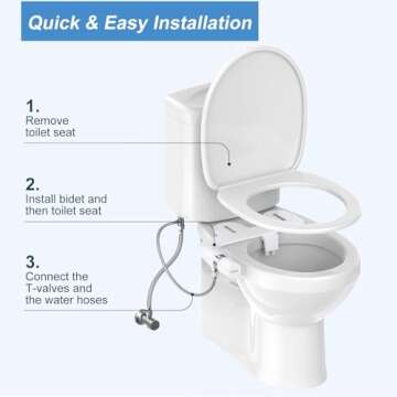 Veken Ultra-Slim Bidet - Non-Electric Dual Nozzle Attachment