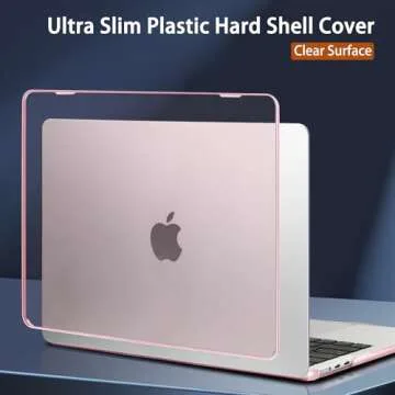 Conbovo Compatible with MacBook Air 13 inch M2 M3 Case 2022 2024 2025 Model A2681 A3113, Plastic Hard Shell Case & Keyboard Cover & Screen Protector & USB Adapter, Crystal Pink